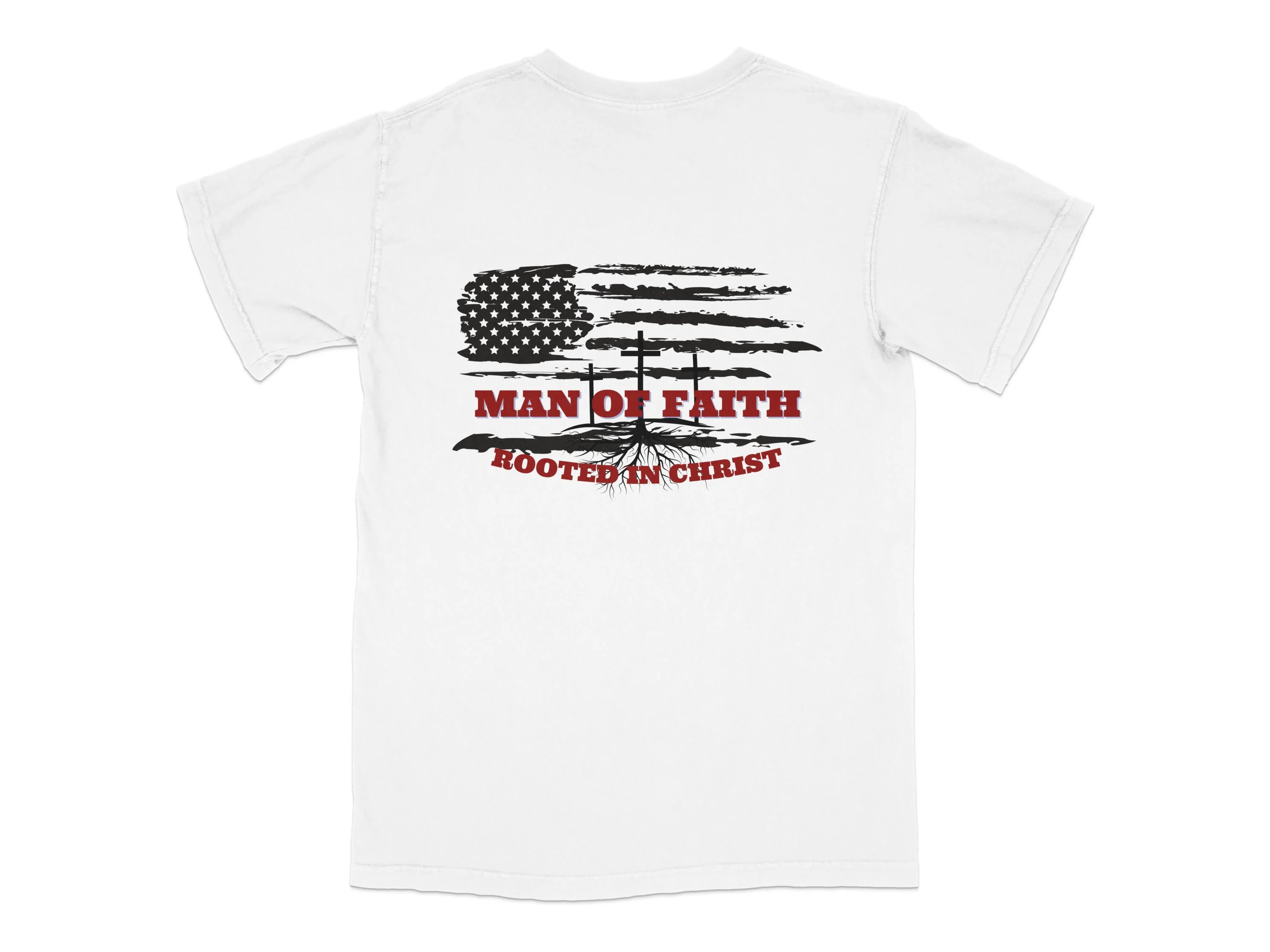 American Flag Man Of Faith Rooted In Christ Print Ready DTF Transfers | SKU: PAT011 - Image 3