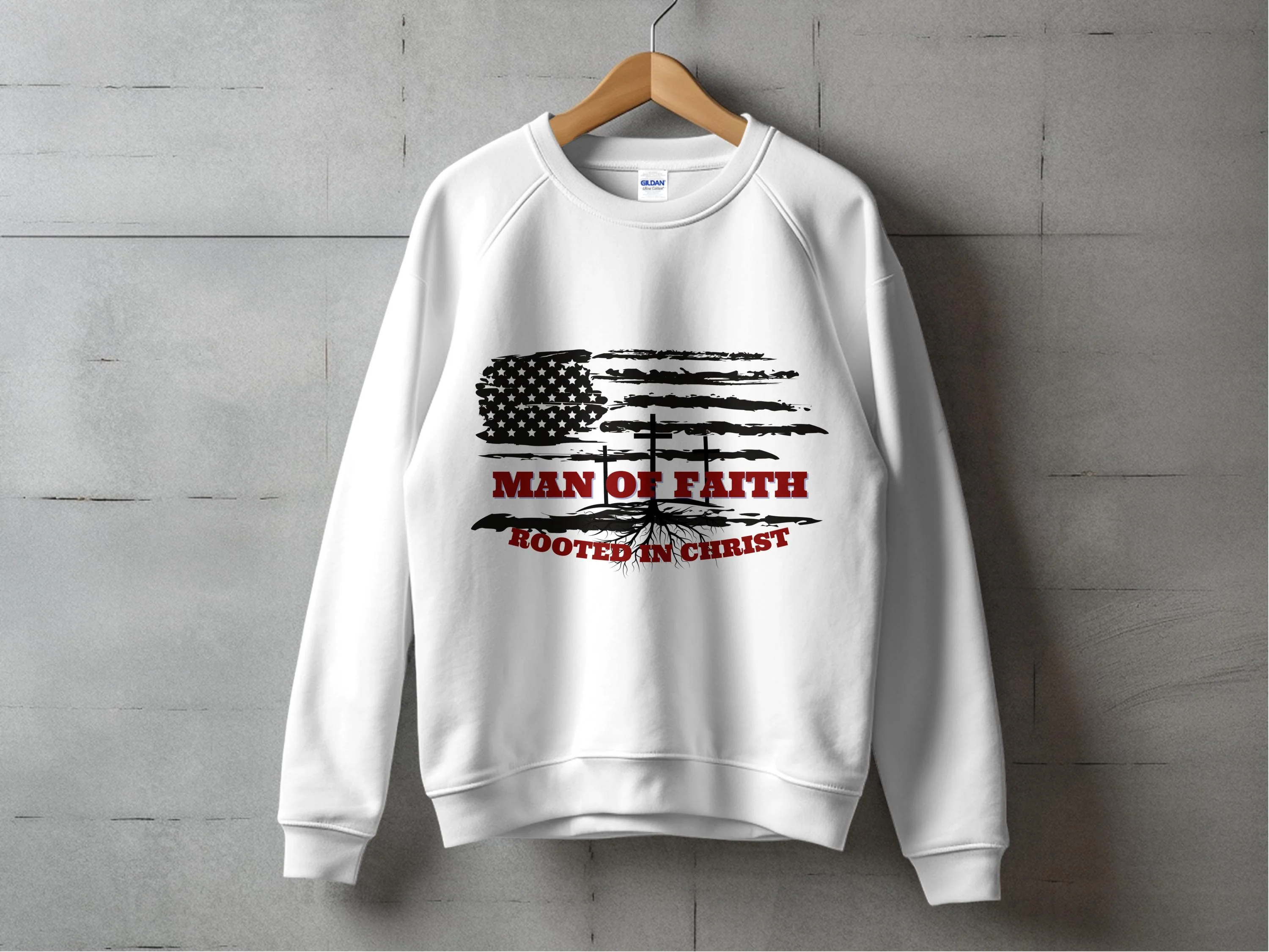 American Flag Man Of Faith Rooted In Christ Print Ready DTF Transfers | SKU: PAT011 - Image 5
