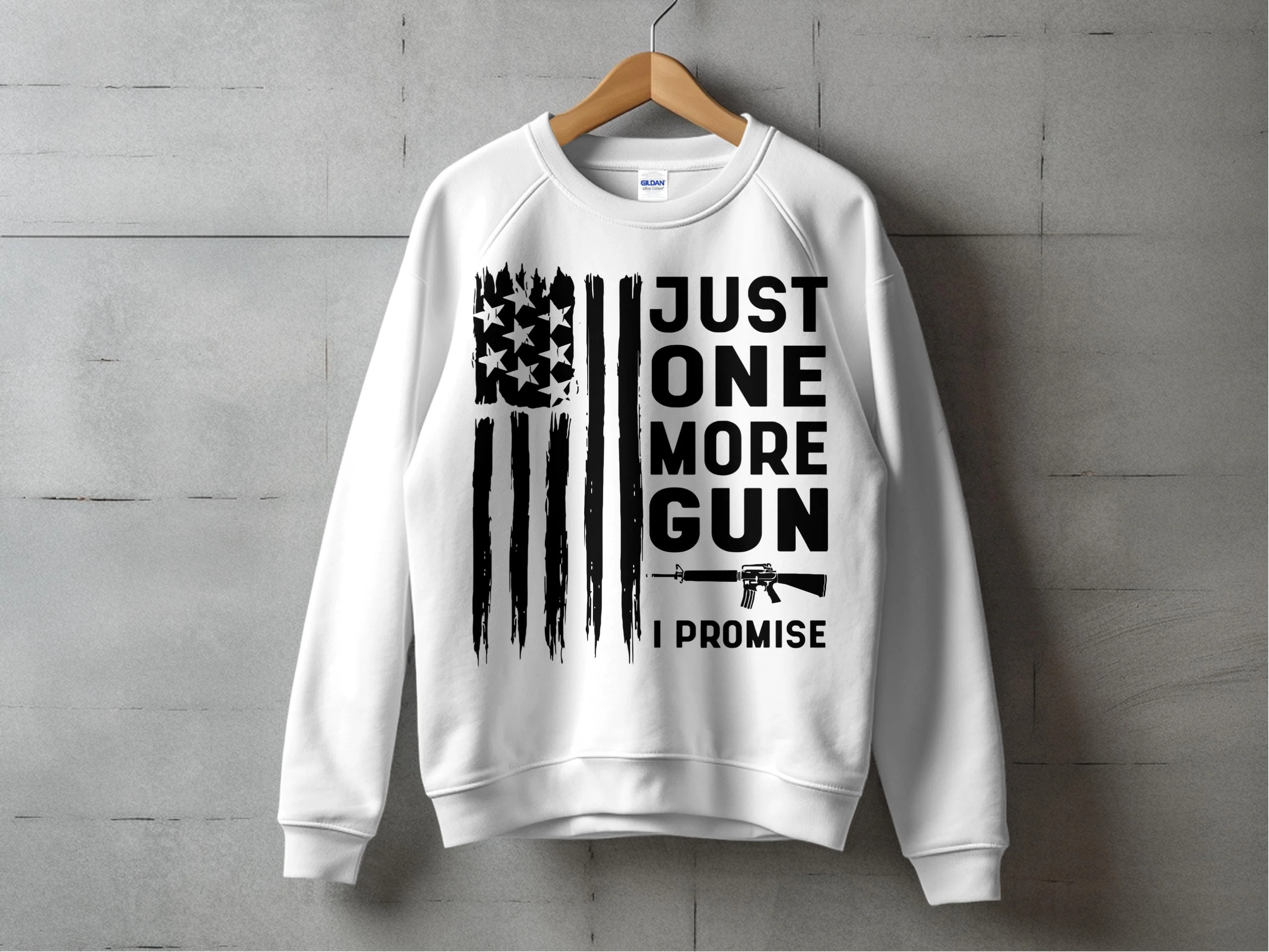 Distressed Flag Just One More Gun I Promise Print Ready DTF Transfers | SKU: MEN041 - Image 8