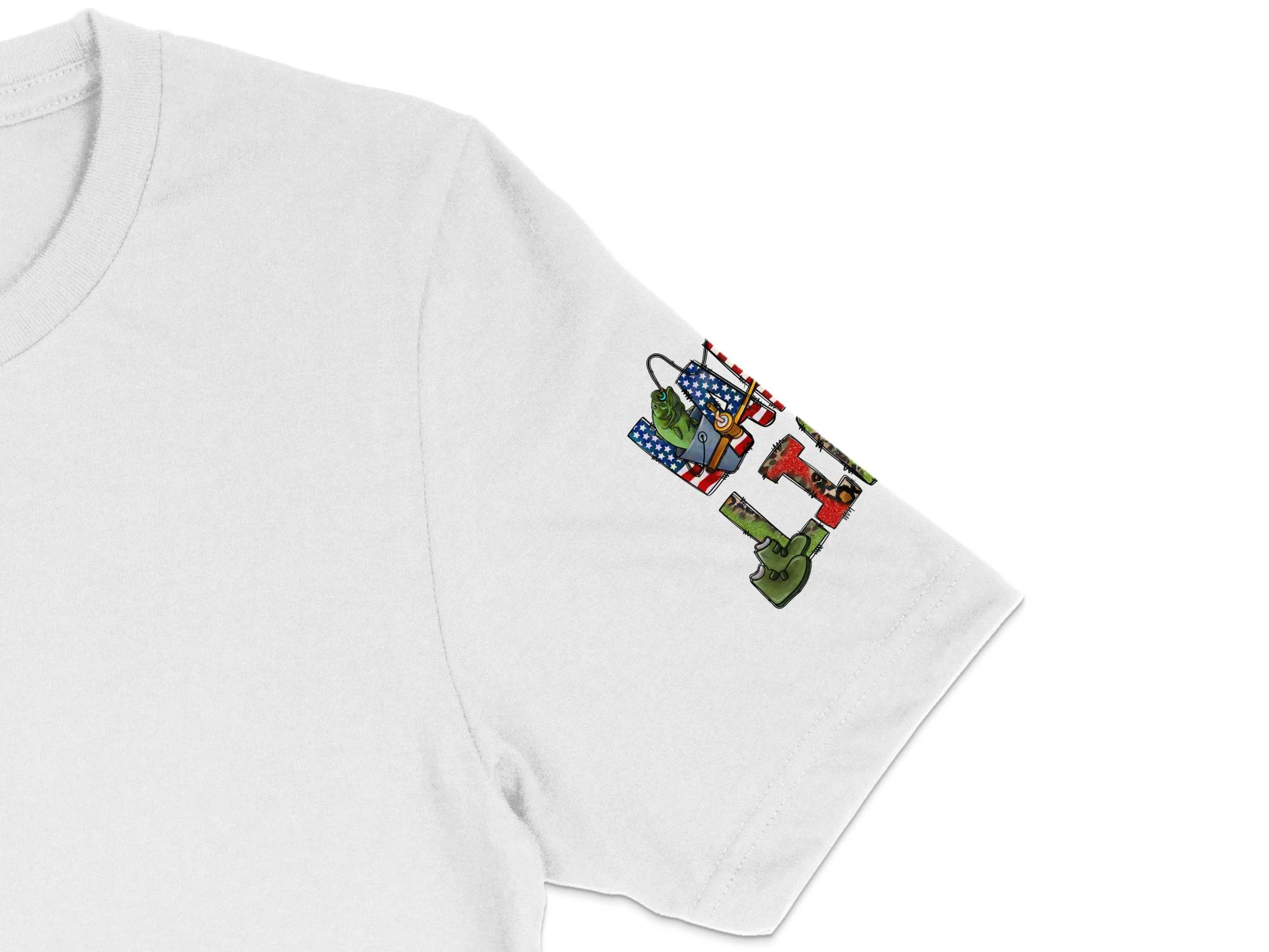 Lake Life USA Camo Patriotic Fish Fishing Graphic Design Print Ready DTF Transfers | SKU: MEN057 - Image 6