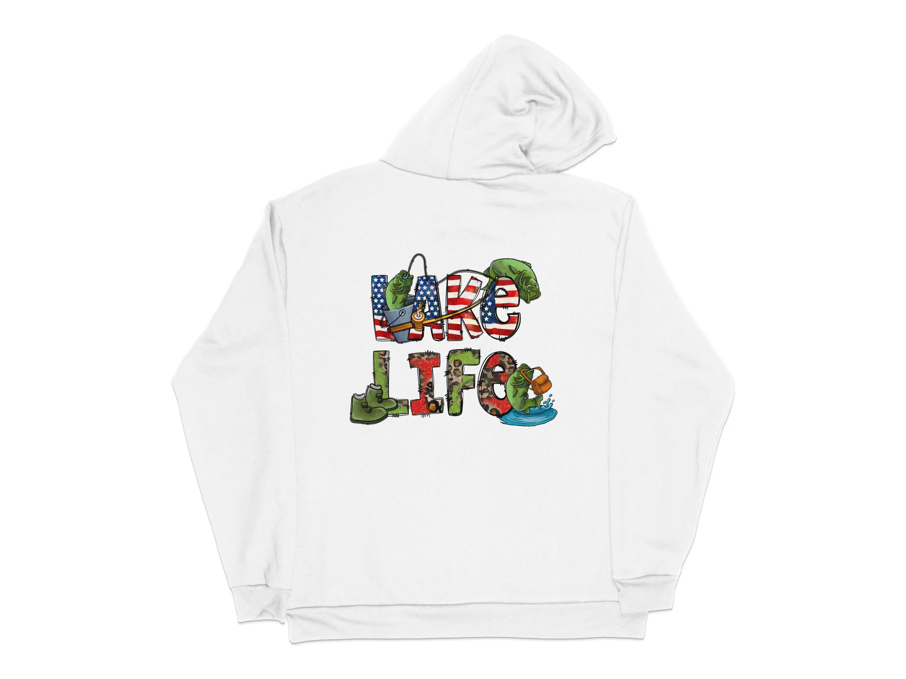 Lake Life USA Camo Patriotic Fish Fishing Graphic Design Print Ready DTF Transfers | SKU: MEN057 - Image 7