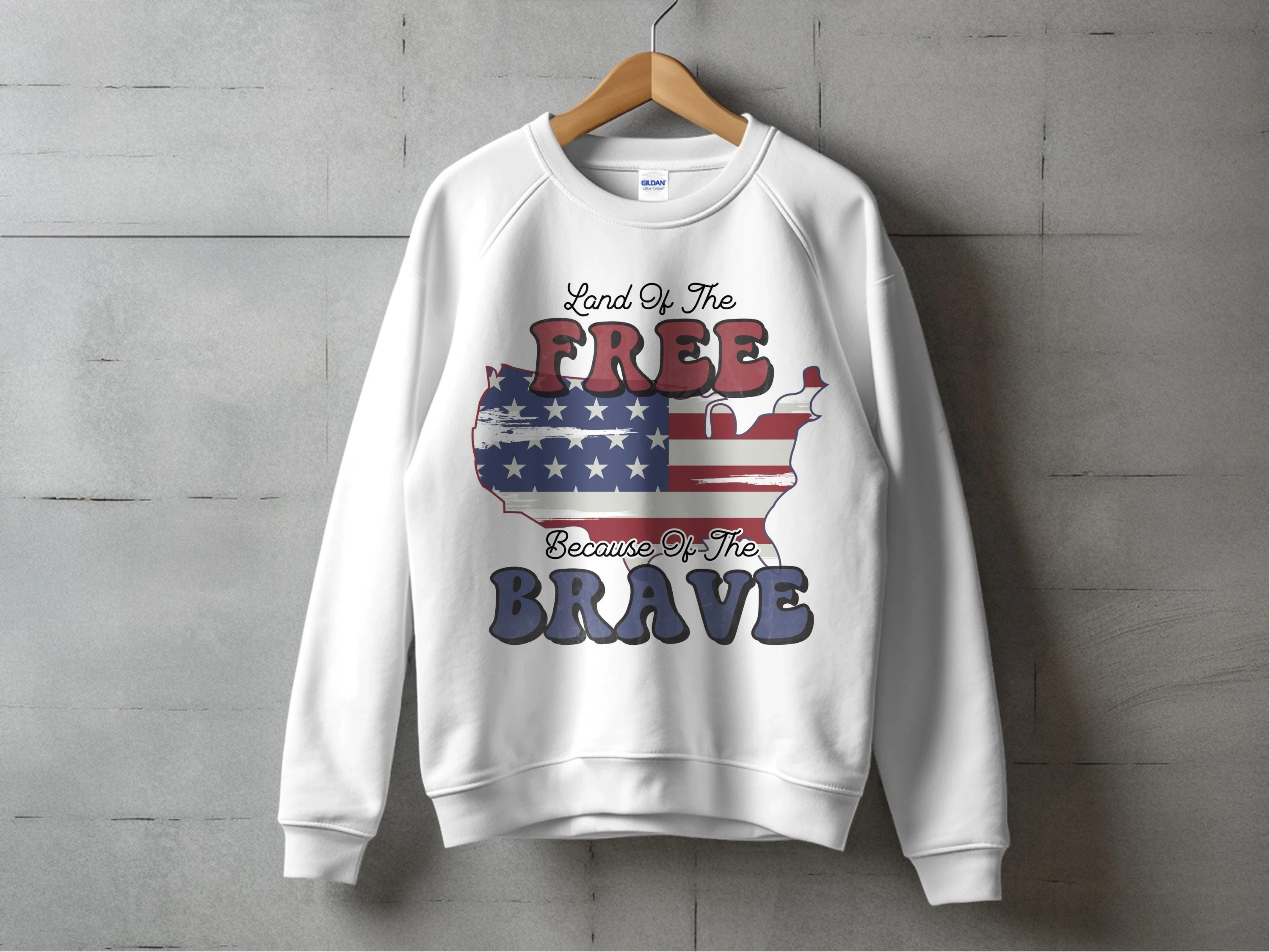 Land of The Free Because Of The Brave American Flag Print Ready DTF Transfers | SKU: PAT039 - Image 5