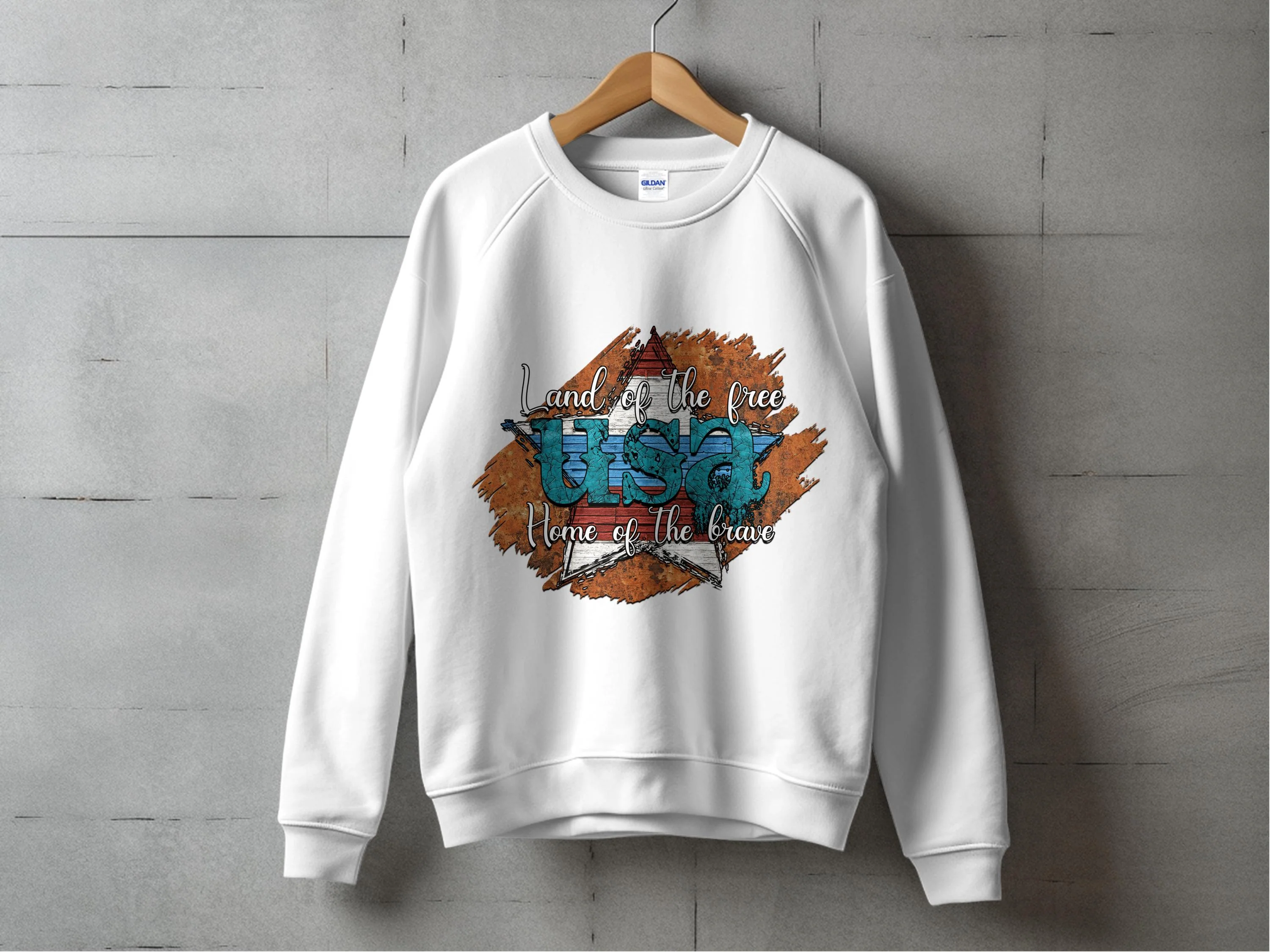 Land Of The Free Home Of Brave Patriotic USA Design Print Ready DTF Transfers | SKU: PAT032 - Image 5